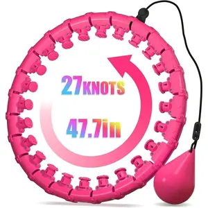 Weighted Hula Infinity Fitness Hoop for Adult , 2 in 1 Smart Fitness Workout Hula Circle Hoops with 27 Detachable Knots, Exercise Fit Hoop Suitable for Women and Beginners