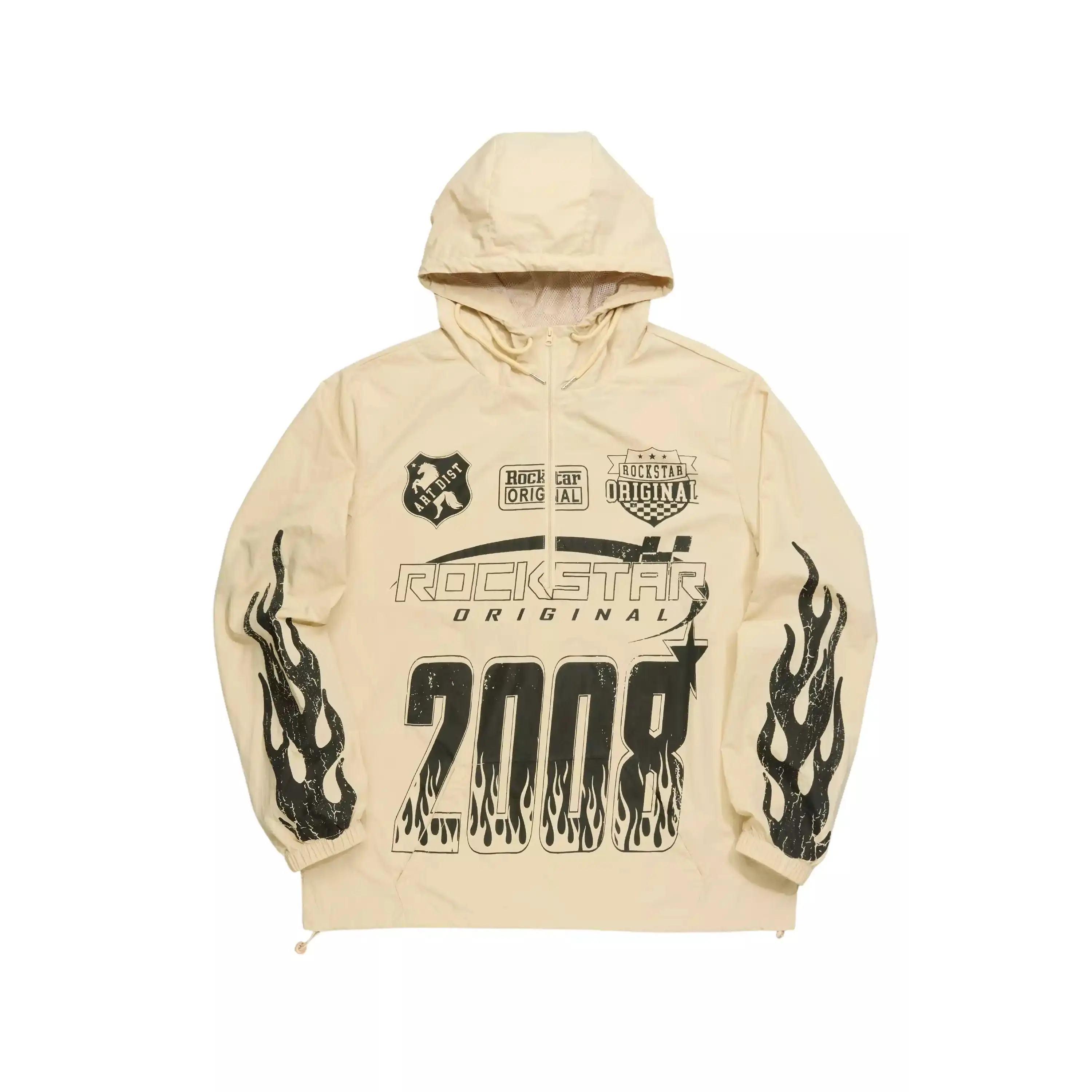 Amos Beige Graphic Windbreaker
