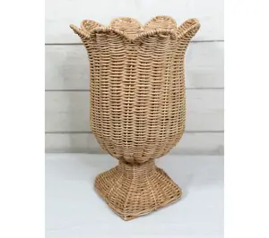 Simply Stunning 15" Woven Scalloped Footed Urn by Janine Graff
