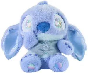 MINISO Stitch Sitting Doll New Chinese Style Cute Decorative Doll Soft Home Desktop Ornament Cute Collectible Doll Gift Giving (Stitch)