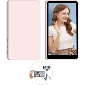 tripod CP5 Magnetic Phone Vlog Touch Screen Selfie Monitor,5" FHD 1080P Wireless Recording, Using Phone Rear Camera for Selfie Vlog Live Stream TikTok, Compatible with iPhone/Android-Pink Case Bluetooth Connection