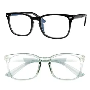 Trendy Casual Blue Light Full-Rim Eyeglasses - Retro Square Frame, Lightweight Reinforced Plastic Sports Eyewear for Office & Outdoors, Daily Fashion Accessory, Trendy Casual Eyeglasses, Blue Light Glasses