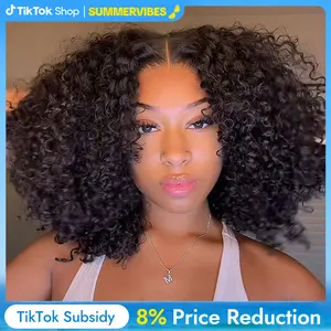 [Summer Essential] Wiggins Hair Short Curly Wigs 7x4 Pre Cut Ready To Go Glueless Wigs Ready To Wear Human Hair Beginners Friendly 13x4 Lace Frontal Wigs Pre Plucked Wigs Pre Bleached Wig #SummerVibes
