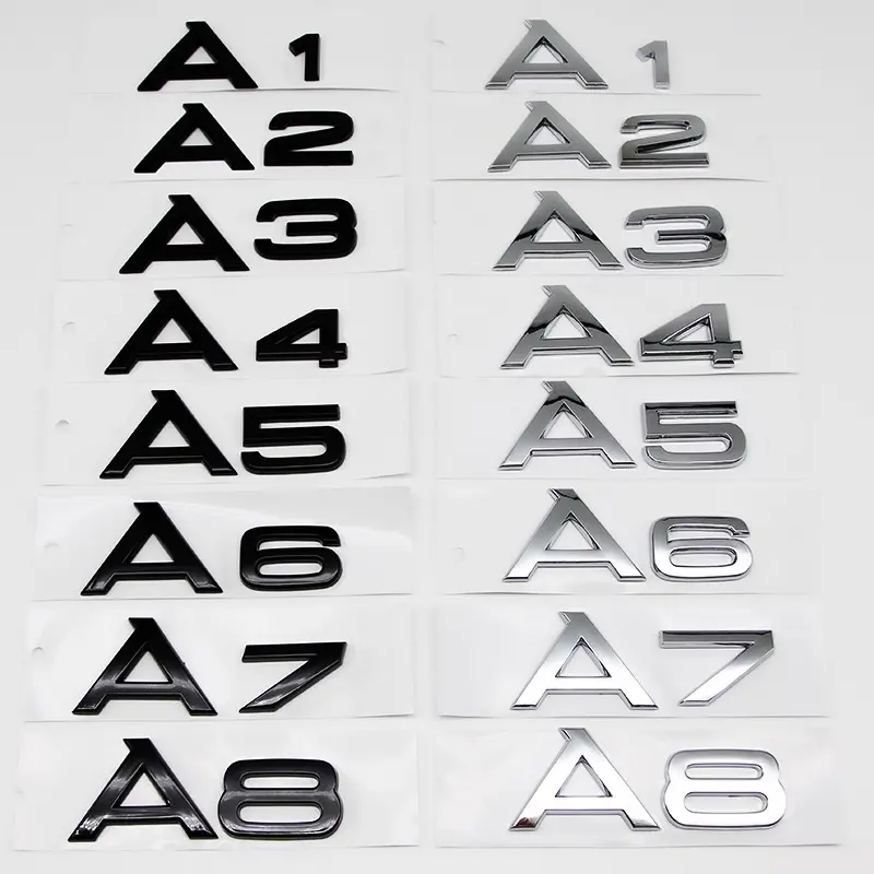 Audi Car Letter Trunk Emblem Sticker, Waterproof Scratch-Resistant Self-Adhesive Decal, Fits A1 A2 A3 A4 A5 A6 A7 A8, Car Exterior Decoration, Stickers For Cars, Automobile Decals, Decals For Vehicles, Car Vehicle Decoration