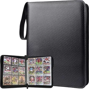 9-Pocket Trading Card Binder – Holds 1080 Cards with 60 Removable Double-Sided Sleeves, Zipper Baseball & Sports Card Storage Album for Boys, Girls & TCG Collectors