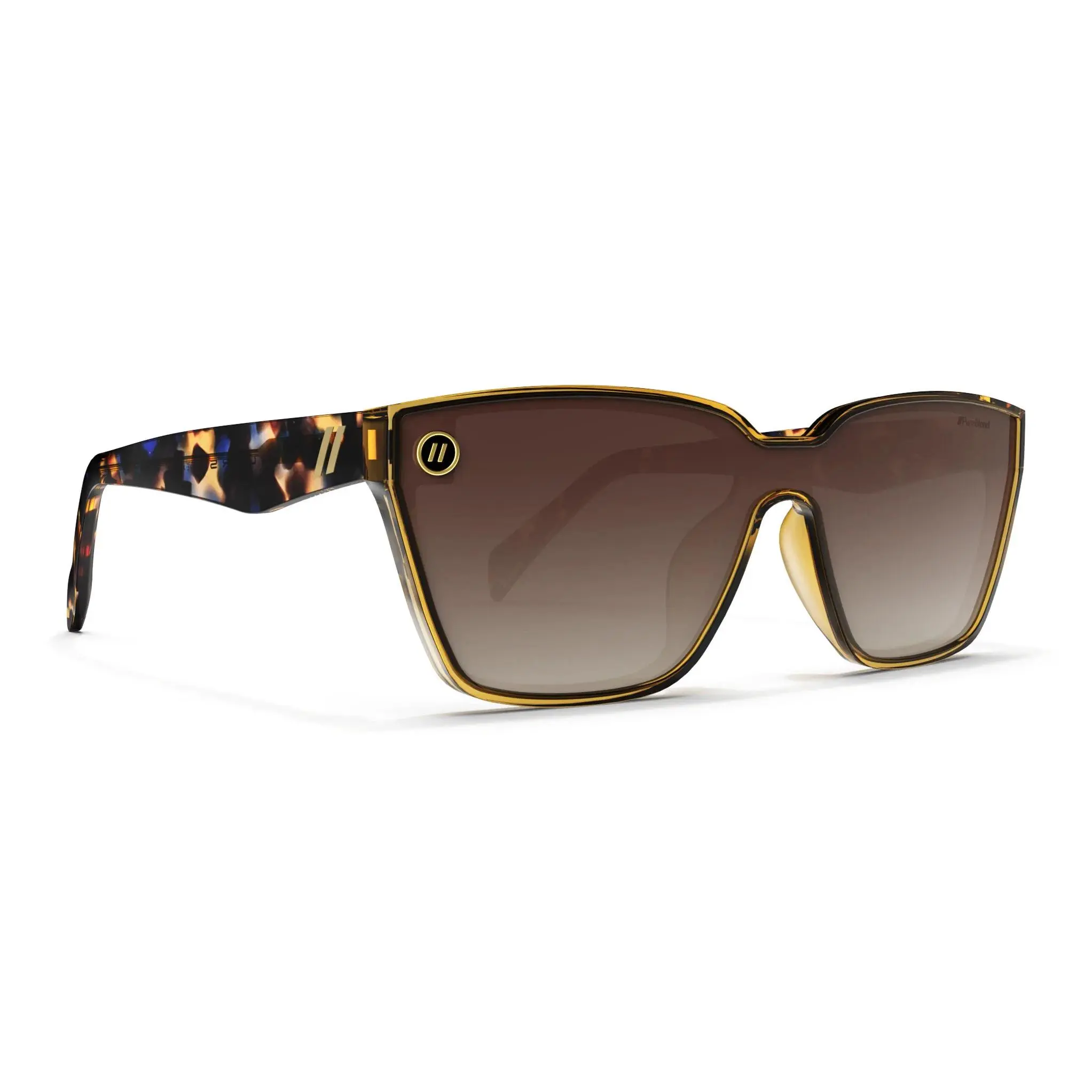 Blenders Mave X2 Golden Quartz Sunglasses – Polarized Amber Gradient Lenses, UV400 Protection, Scratch-Resistant, Gloss Multi-Tort Frame
