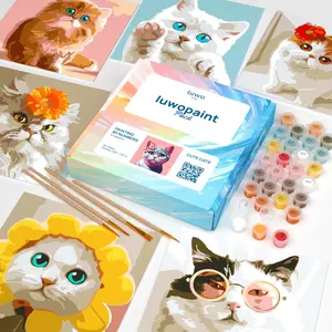 LuwoArte Paint by Numbers Kit for Adults - Cute Cats