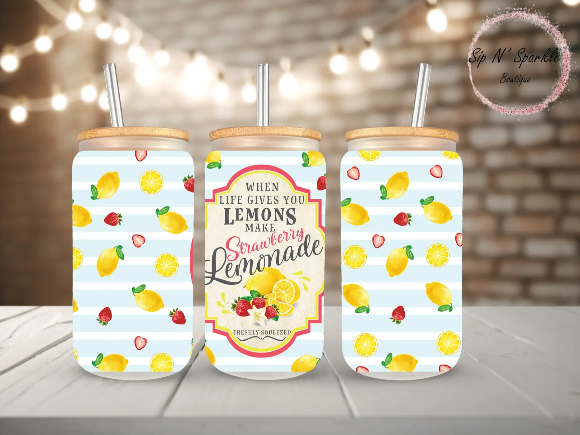Strawberry Lemonade Libbey Glass