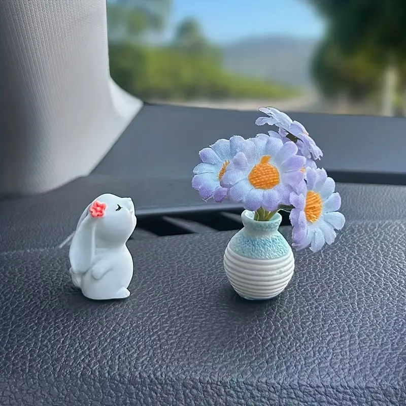 2PCS Scented Rabbit + Purple Flower Ornament