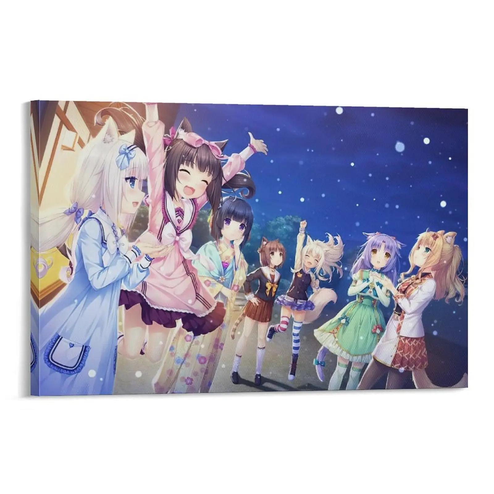 Nekoparas Anime Poster. Kawaiis Kids' Room Decor. Canvas Wall Art Print.  Cute Anime Art. Canvas Poster Bedroom Decor Sports Landscape Office Room Decor Gift Frames Ornaments anime manga art print Decoration Artistic Photo