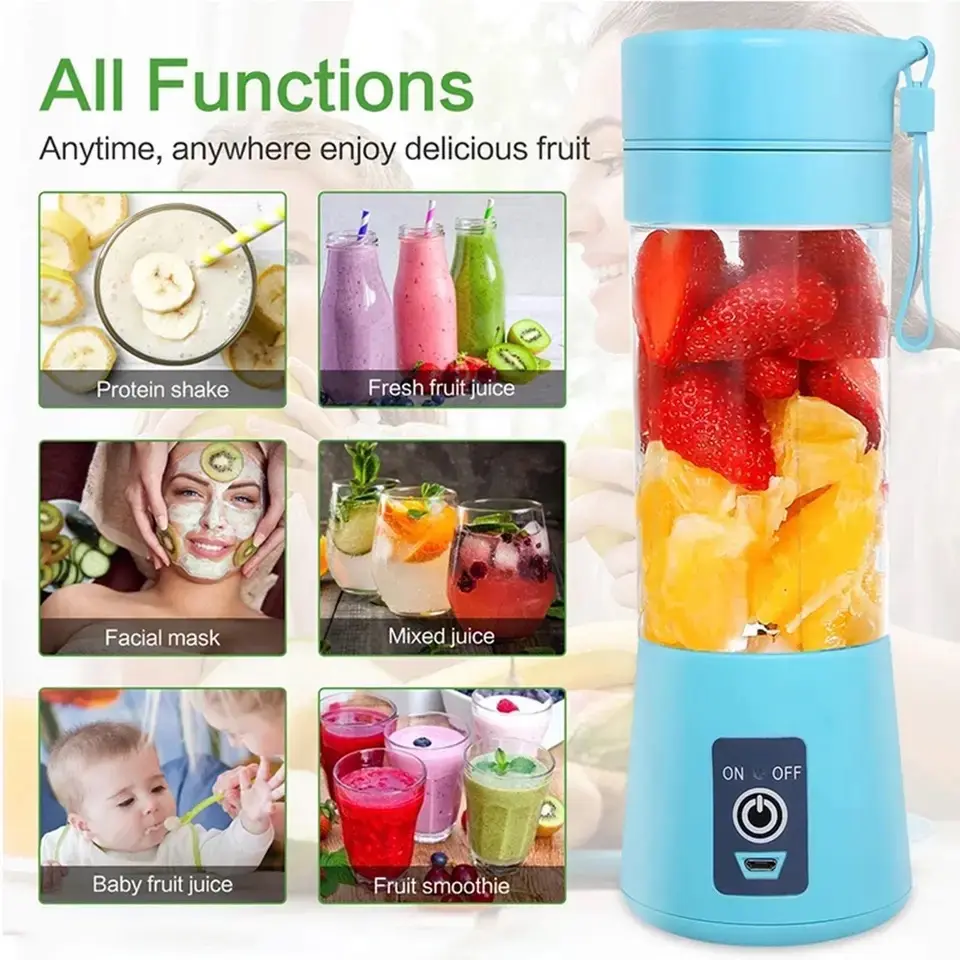 Portable mini electric juice blender