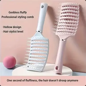 Colorful Comb, High Top Fluffy Hairstyle Comb, Long Hair Curly Hair Massage Curved Comb, Fluffy Hairstyle Comb - Large Curved Pork Rib Design, Suitable for All Hairstyles, Scalp Massages, And Straight Hair Combs