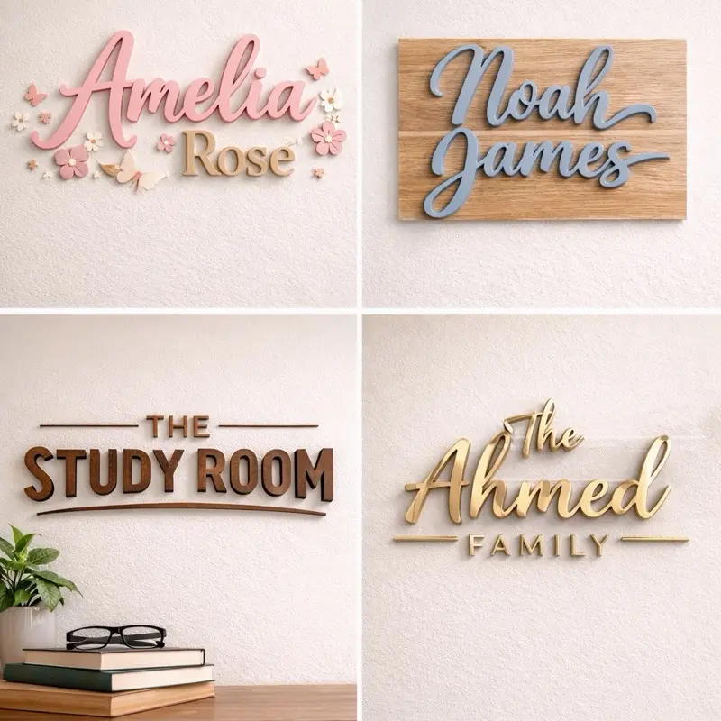 Personalized Nursery Name Sign with Flowers & Butterflies | Custom Kids Room Wall Decor