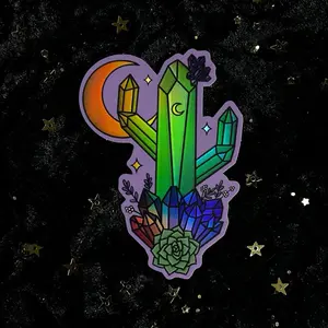 Crystal Cactus Holographic Sticker by Moonstruck Crystals