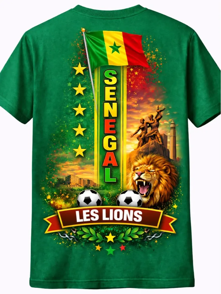 Men's Stylish Senegal National Flag Vibrant Print Graphic T-Shirt - Short-Sleeve Casual Round Neck Streetwear Top, Comfortable and Practical Unisex Fit for Warm Days