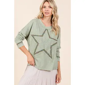 Mittoshop Mineral Wash Star Patch Long Sleeve T-Shirt