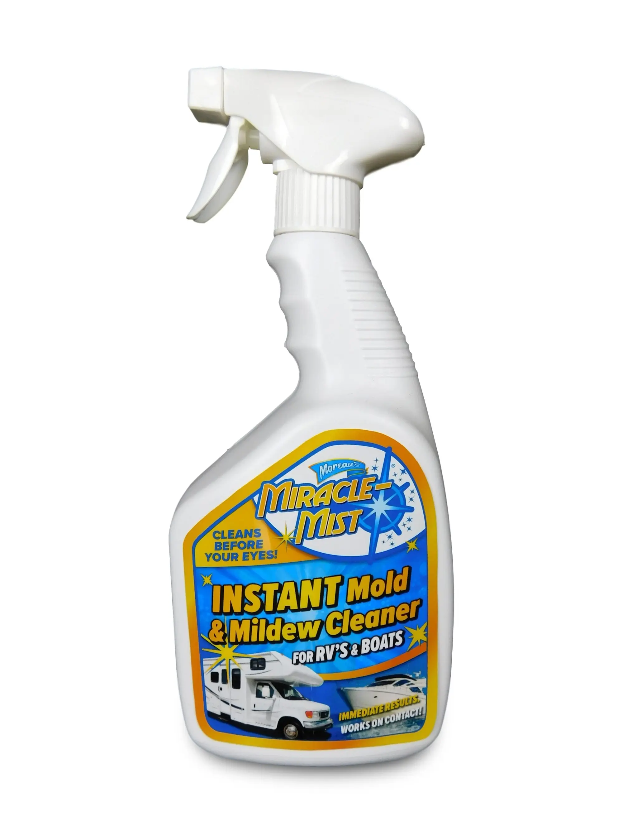 32 Oz, MiracleMist RV & Boat Instant Mold and Mildew Stain Remover, Instant Cleaner, Outdoor Furniture Cleaner, Vinyl Siding and Deck Cleaner, Boat & RV Cleaner, Shower and Tub Cleaner, Household Cleaner