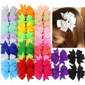 40Piece 3 Inch Boutique Grosgrain Ribbon Pinwheel Hair Bows Alligator Clips For Girls  Accessories Teens In Pairs