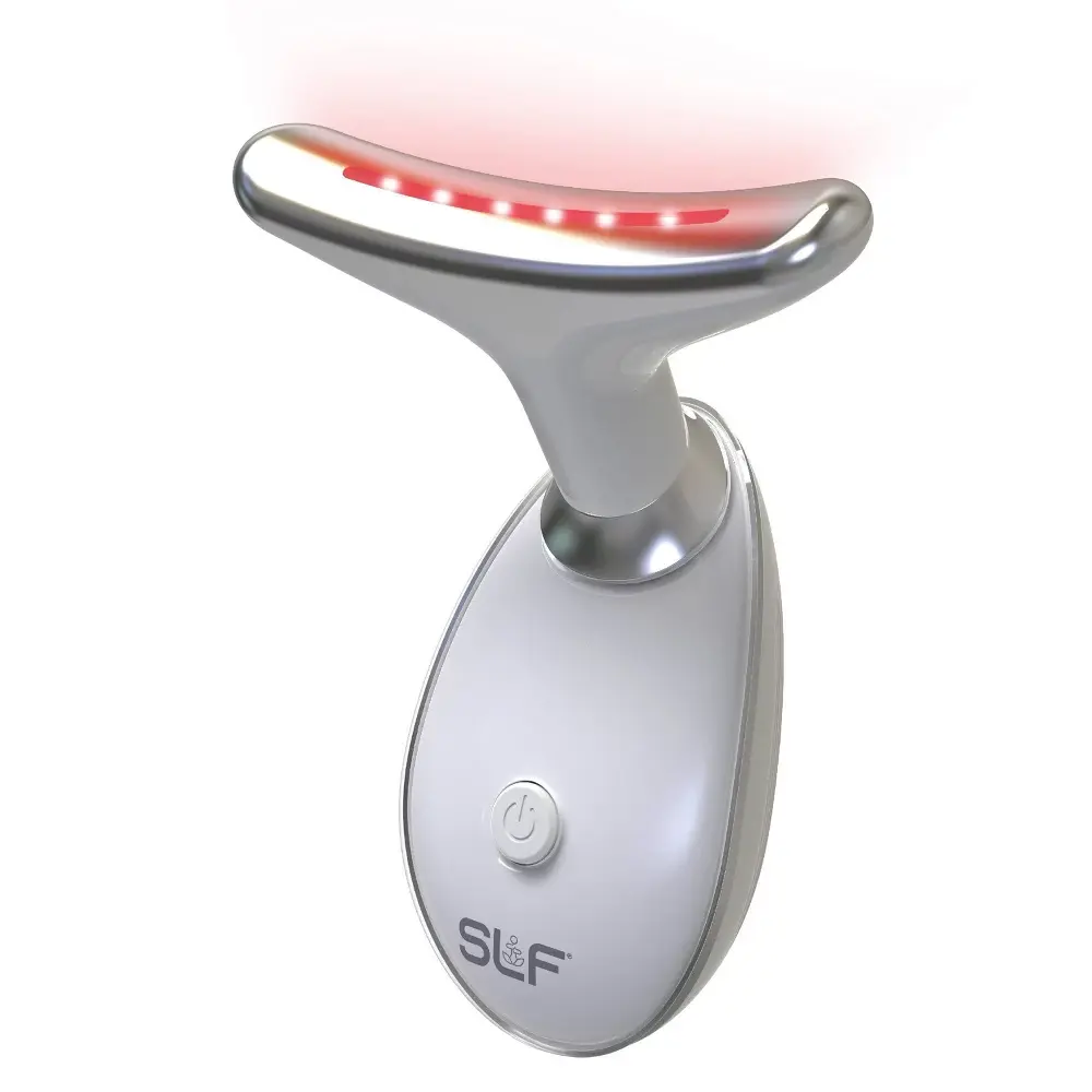 SLF Pulse Light Facial Skin Rejuvenator - Handheld Facial Machine with LED Therapy, High-Frequency Vibration, 3 Light Modes, Battery Powered, Required Non-Removable Abs Plastic, Travel Size for Adults (For Radiant Skin)