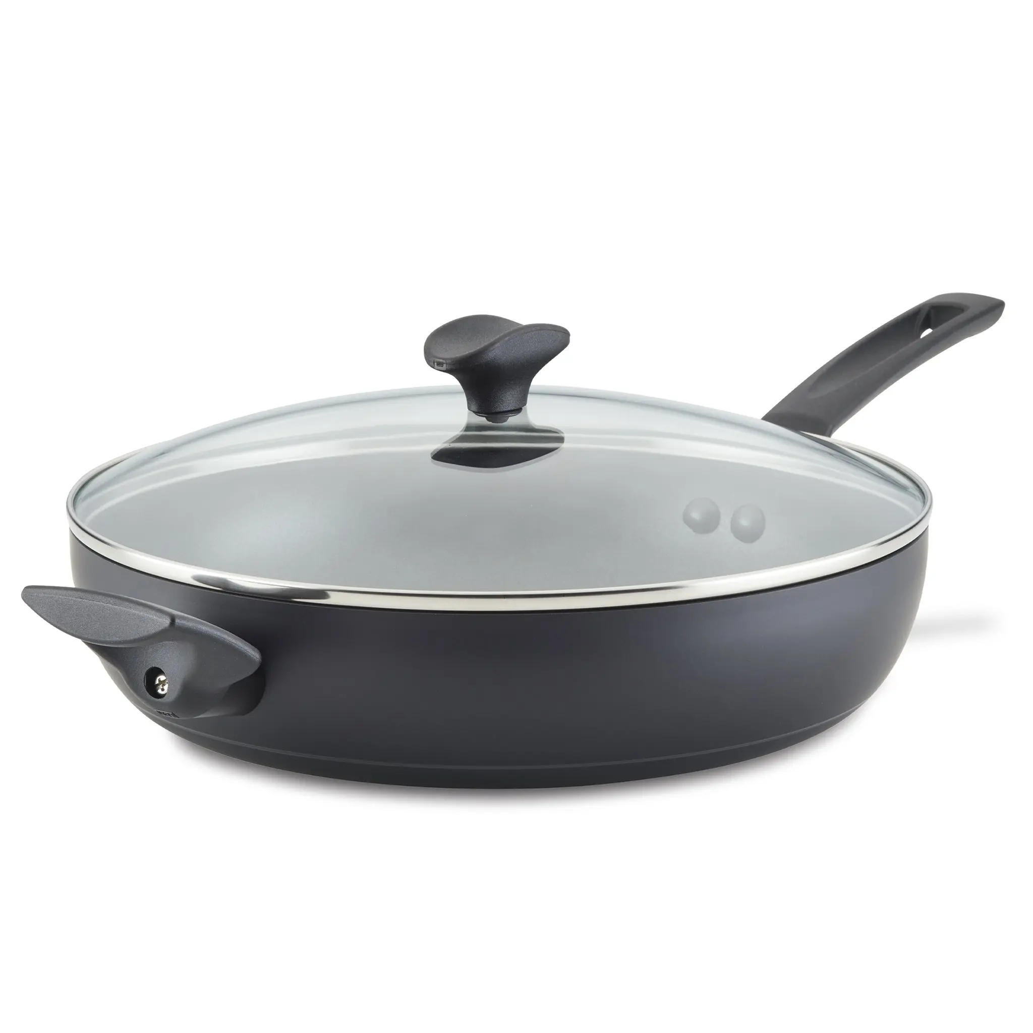12.25-Inch Multifunctional Nonstick Frying Pan with Power Base - Ultra-Durable Cookware Chef Skillet for Kitchen Cooking, Even Heating, Easy Cleanup