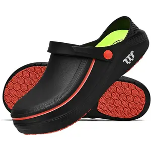 Momolove Unisex Non-Slip Chef Clogs, Waterproof Oil-Resistant Work Shoes, No-Hole Comfortable Footwear for Kitchen Hospital Lab Professionals