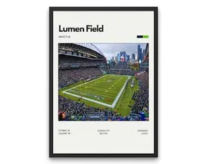 Lumen Field Poster - Home of the Seattle Seahawks, NFL Wall Art, Office Print, Games Room Print, Bedroom Print, Basement Print