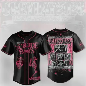 Greyday 2026 Baseball Jersey, North American Tour Baseball Button Down Jersey Shirts, Baseball Jerseys Sports Shirt