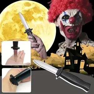 1/10pcs April Fool's Day simulation retractable knife, creative tool to scare friends, plastic material retractable simulation knife, party activity game props, April Fool's Day gifts