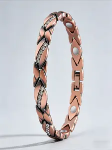 Light luxury red copper geometric splicing bracelet, exquisite and versatile, daily commuting improves temperament, Exquisite Trendy Bracelet