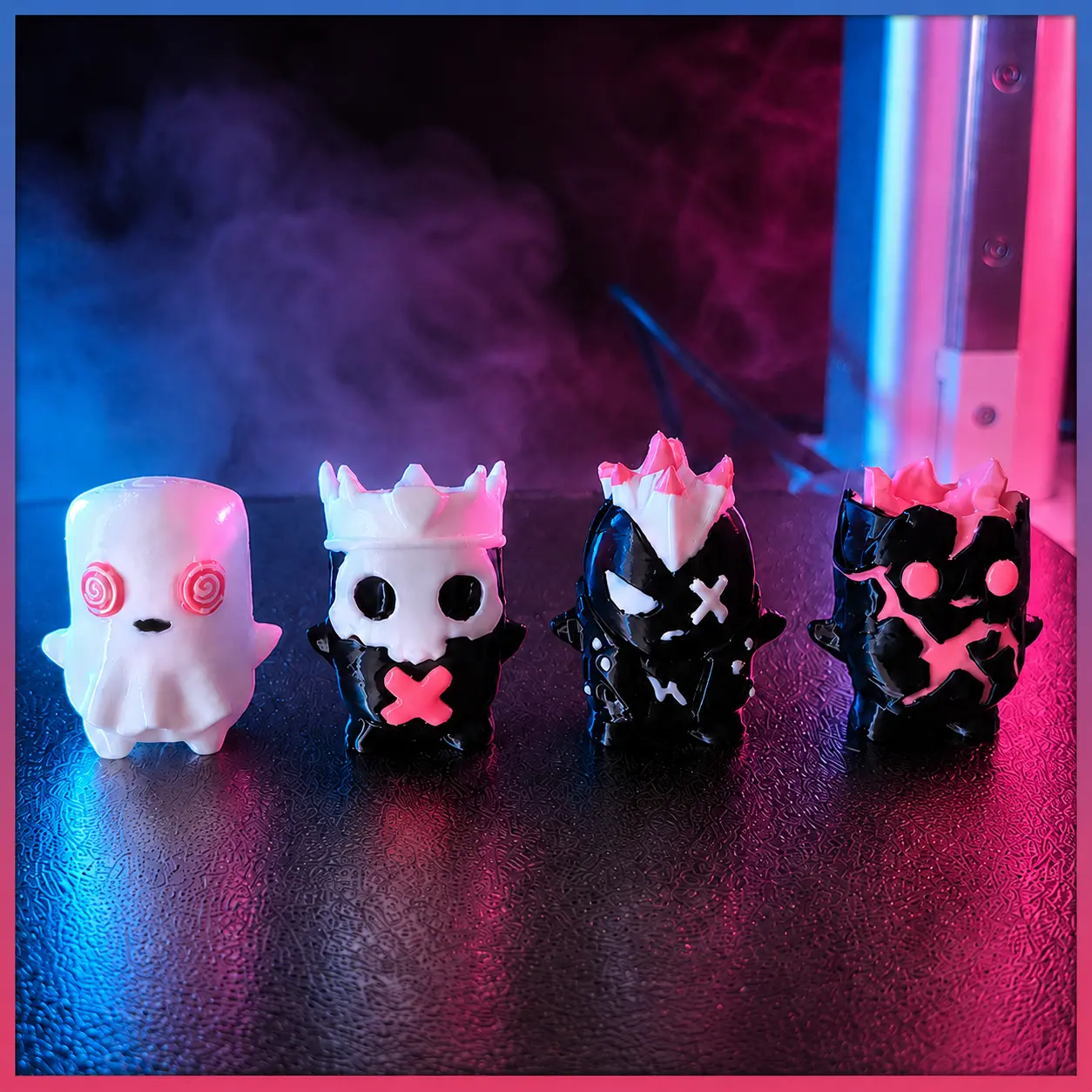 3D Printed Fortnite Sprites Statue Set - Ghost, King, Punk, & ZeroPoint Sprites for Room Decor Display & Play
