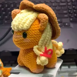 Viral Crochet Pony Punch Keychain, Crochet pony Keychain, Amigurumi pony Keyring, Cute Handmade Gift, Mini Crochet Plush