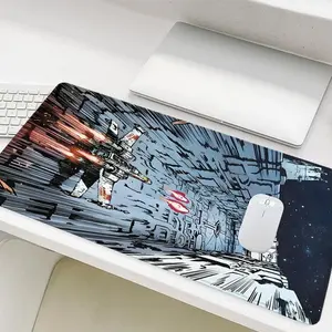 Cartoon Battle Pattern Mouse Pad, Rectangle Gaming Mouse Pad, Extended Mousepad, Non-Slip Rubber Base Stitched Edge Desk Pad for Laptop Desktop, Gaming Desk Accessory