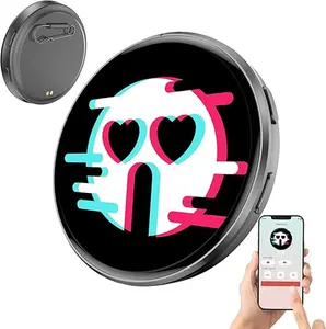 Pixel Digital Badge Pin - Electronic Smart E-Badge with Audio, Touch Screen HD Photo Display, Large Storage, Ideal for Backpacks (Anime Enthusiasts)