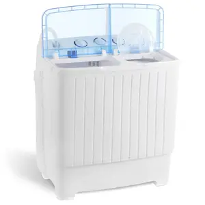 SUPERDEAL 2IN1 Semiautomatic Mini Compact Twin Tub Washing Machine 17.6lbs Home Portable Washer