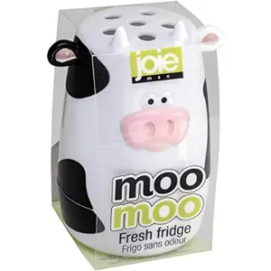 Joie Moo Moo Fresh Fridge Deodorizer, Reusable Baking Soda Holder, Compact Odor Absorber and Smell Eliminator for Refrigerator or Freezer, Cute Kitchen Gadget, BPA-Free, Cow