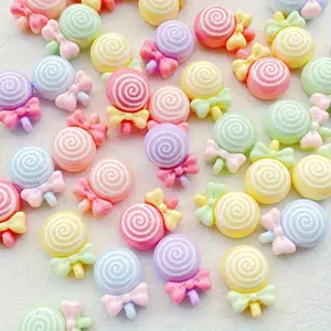 10pcs mini colorful Bow Lollipop Nail ornaments - Women's 3D nail ornaments, odorless decorative accessories, suitable for DIY nail art, jewelry crafts and wedding decoration small and delicate look