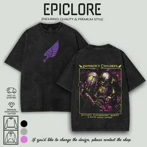 Emperor's Children Warhammer 40K Traitor Legions game art Unisex Washed Cotton Crew Neck Short Sleeve Casual Classic Graphic Tee for Men Comfortable Everyday Wear Valentine's Day gift