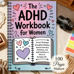 An ADHD planner, Planner notebook, for adults spiral-bound daily to-do list and productivity journal, featuring a color-block layout, ADHD diary, tracking logs, and planning pages. A focus and organization tool designed for neurodiverse individuals