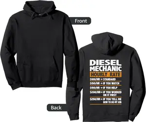 Diesel Mechanic Hourly Rate Funny Gift Diesel Mechanic Pullover Hoodie