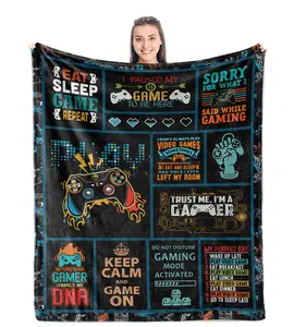 Gamer Gifts - Best Gaming Gifts for Men - Game Room Decor Gift for Boys Men Gamers - Video Game Lover Gifts - Gifts for Gaming Blanket 50 x 60