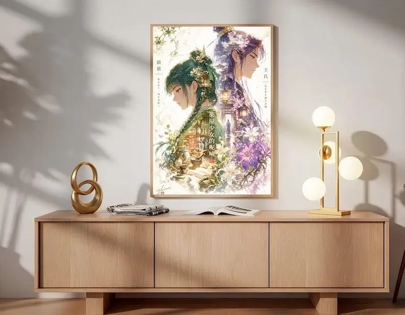 Apothecary Diaries Poster, Maomao Jinshi Floral Art, Anime Wall Art- [No Frame]