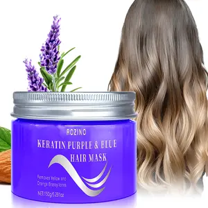 150g Keratin Purple & Blue Hair Mask, Can Eliminate Yellow and Orange Brassy Tones in Hair, Nourishes and Repairs, Helps Create Pure and Beautiful Hair Color