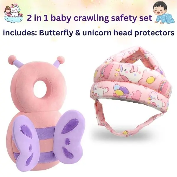 2-in-1 Baby Head Protector Backpack & Safety Helmet, Adjustable Anti-Fall Head Cushion for Crawling & Walking Toddlers, Halloween Gift