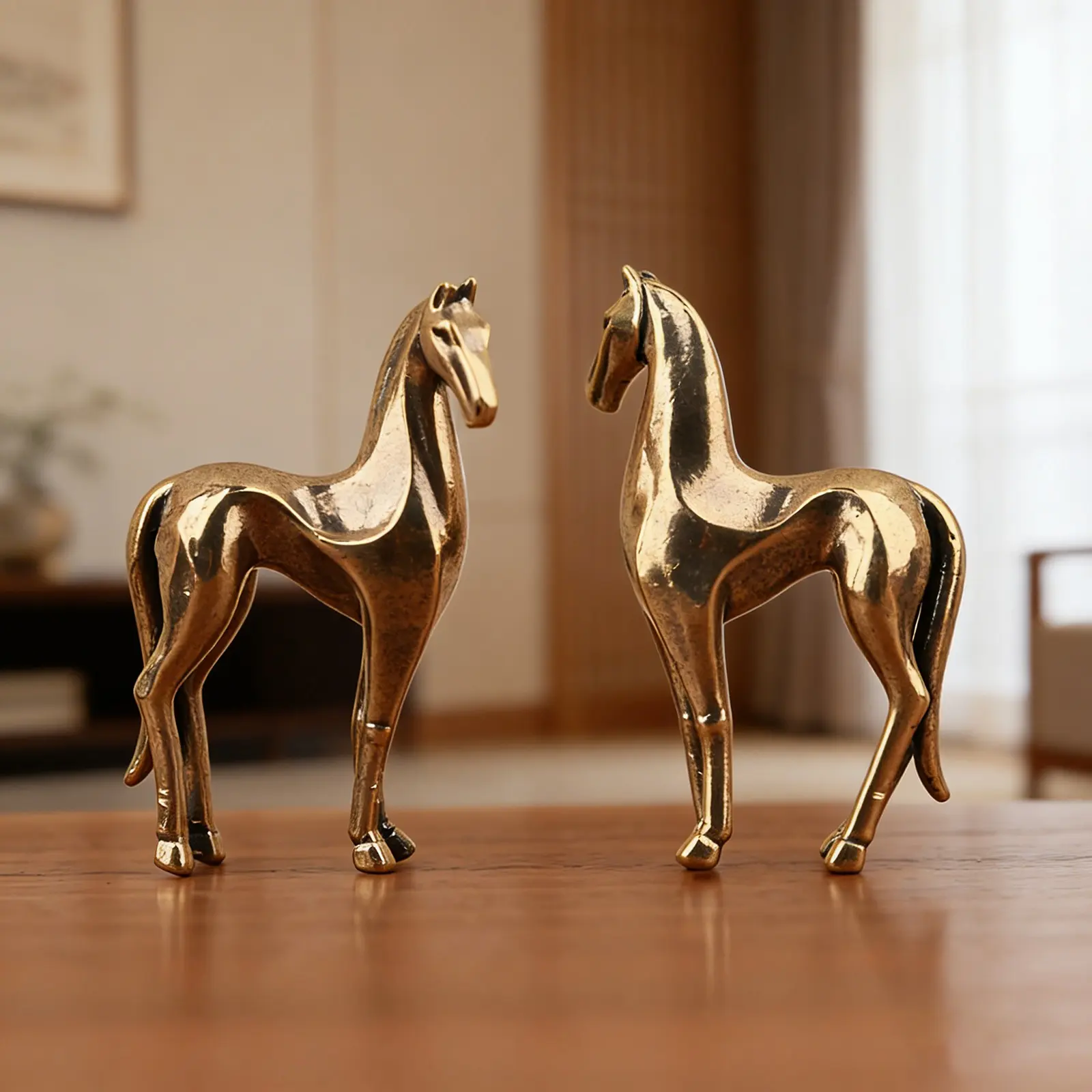 Brass Horse Figurine, 2026 New Home Decor, Decorative Home Ornament, Living Room Wine Cabinet Office Desktop Lucky Horse Craft, Housewarming Opening Gift, Home Ornaments
