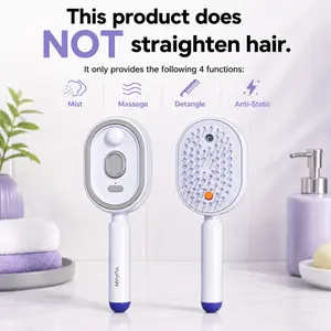 Electric Spray Air Cushion Massage Comb with Self-Cleaning, Anti-Tangle, Anti-Static, Volumizing Functions and Essential Oil Mist Aromatherapy Hair Care