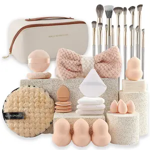 All-in-One Holiday Makeup Starter Kit 36pcs Professional Makeup Set Travel Makeup Tool Set with Sponge, Complete Face, Eye and Cleansing Tool Kit for Makeup  Artists  for Women​, Girl Professional Makeup Tool Set Makeup Kit gift  Cosmetic Travel Bags