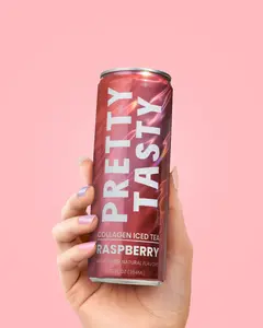 Pretty Tasty Collagen Raspberry Iced Tea (24 cans)
