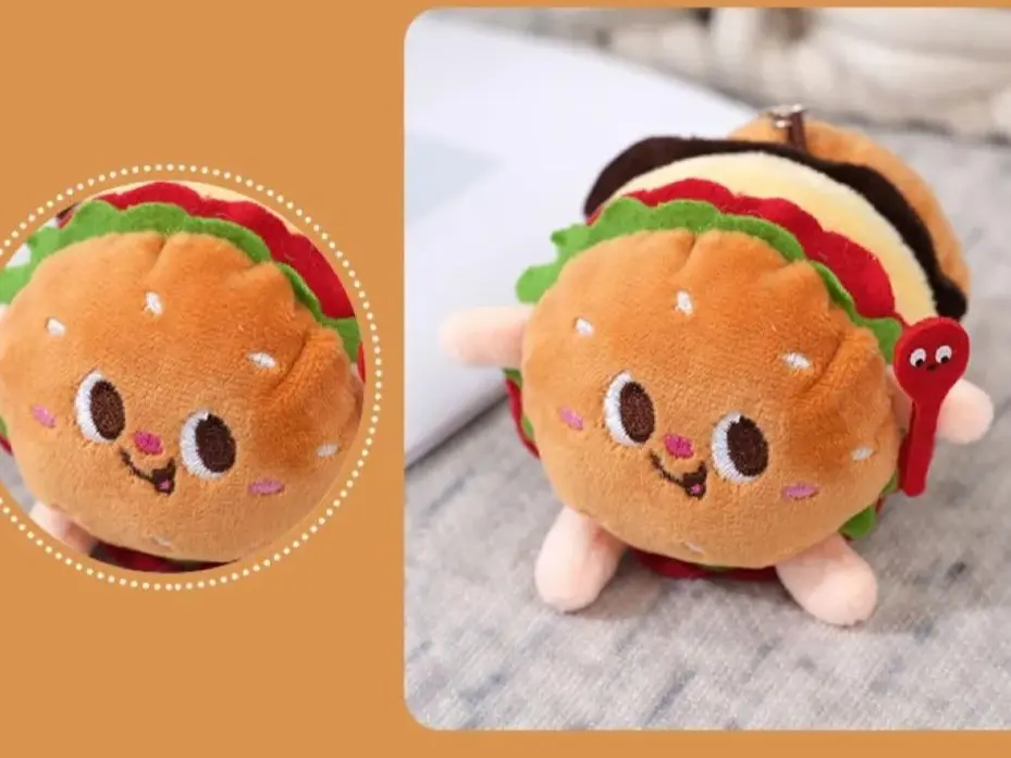 Keychain Stuffed - Plush Toy Accessory Cute plush pendant burger Chicken Leg fries Keychain Stuffed - Plush Toy Accessory Cute plush pendant burger Chicken Leg fries