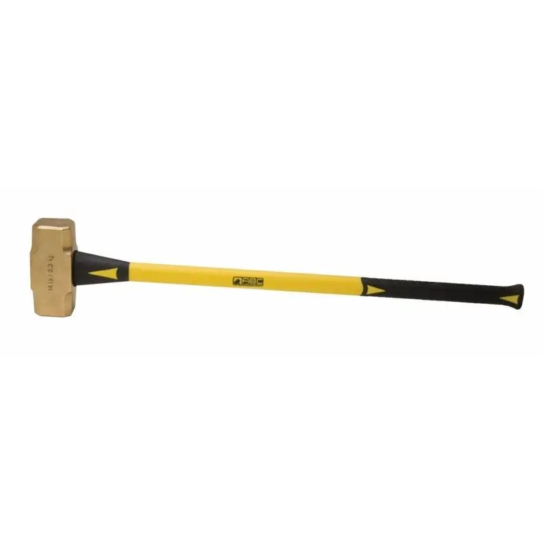 212 MAIN 14lb Brass Hammer, ABC14BF Model, 33in Fiberglass Handle, for Metalwork Tasks