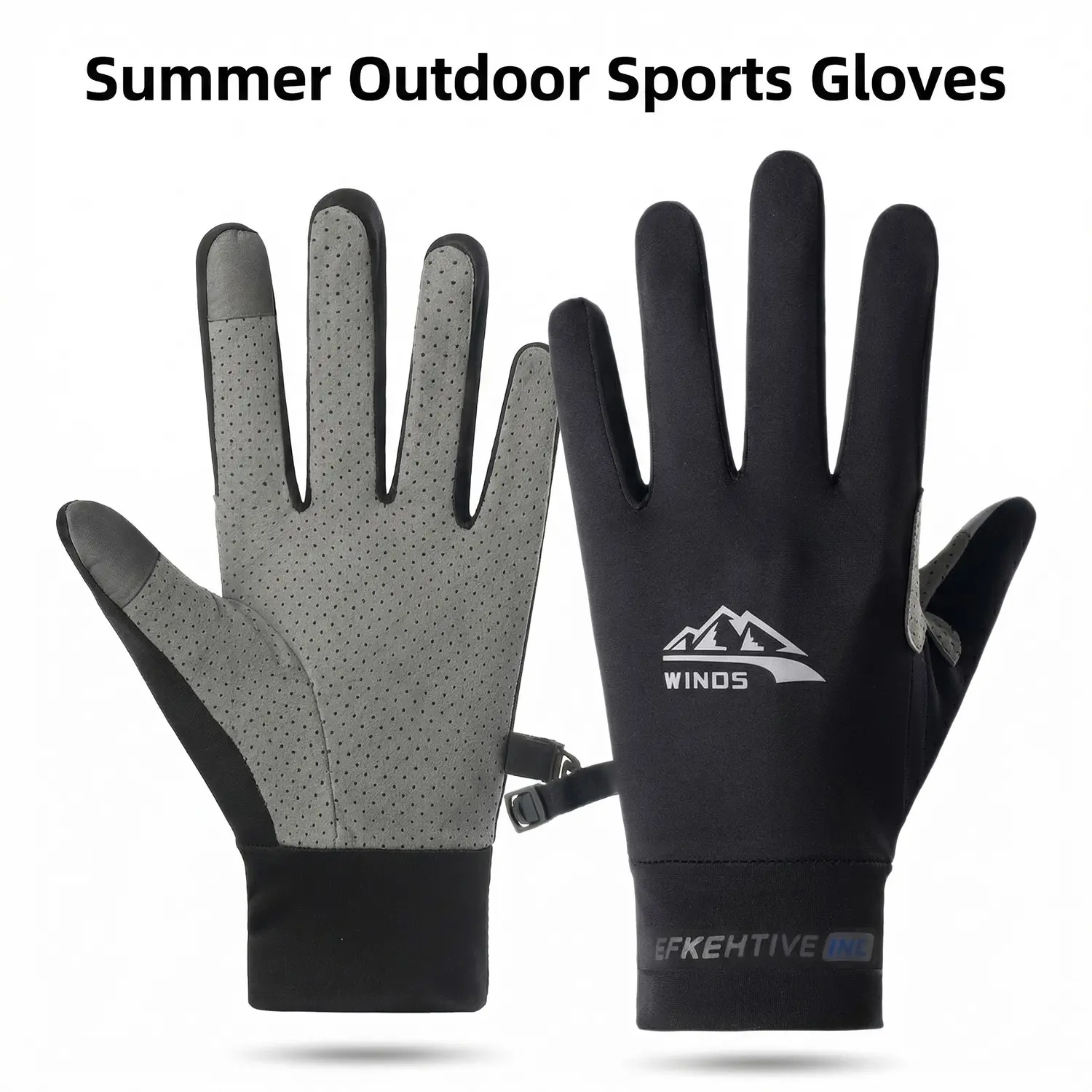Men's Climbing Gloves, Outdoor Sports Gloves, Outdoor Activity Gloves for Rock Climbing & Hiking, Summer Sun Protection, Non-Slip Touchscreen Compatible, Ideal for Cycling & Driving